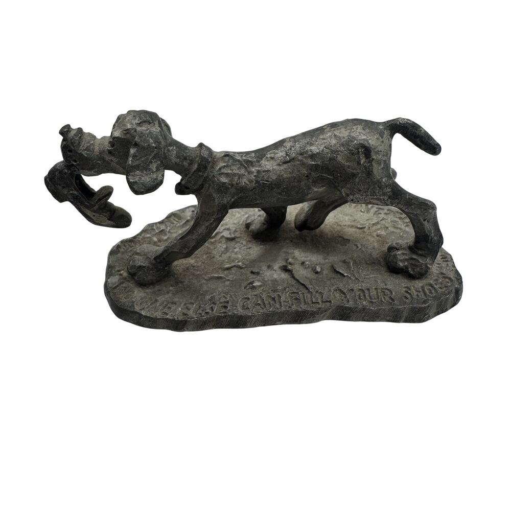 Vintage Cast Metal Figurine Lot Stagecoach Donkey Ox Fish Bookend Dog Plaque 7pc - Picture 5 of 7